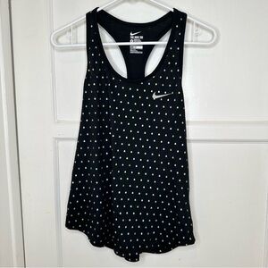 Nike Women's Black and Green Dotted Tank Top